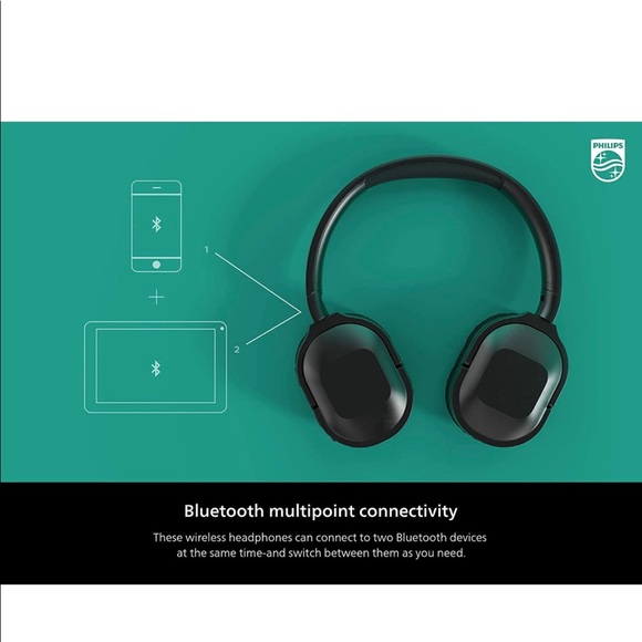 Philips On-Ear Wireless Headphones with (ANC)and Multipoint Bluetooth Connection